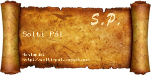 Solti Pál névjegykártya