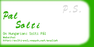 pal solti business card